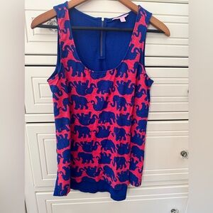 Lilly Pulitzer Pink and Blue Elephant Tank Top